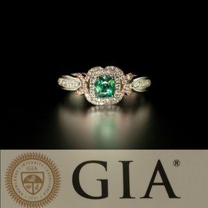 0.94ctw Natural Alexandrite Diamond 18k Multitone Gold Engagement Ring